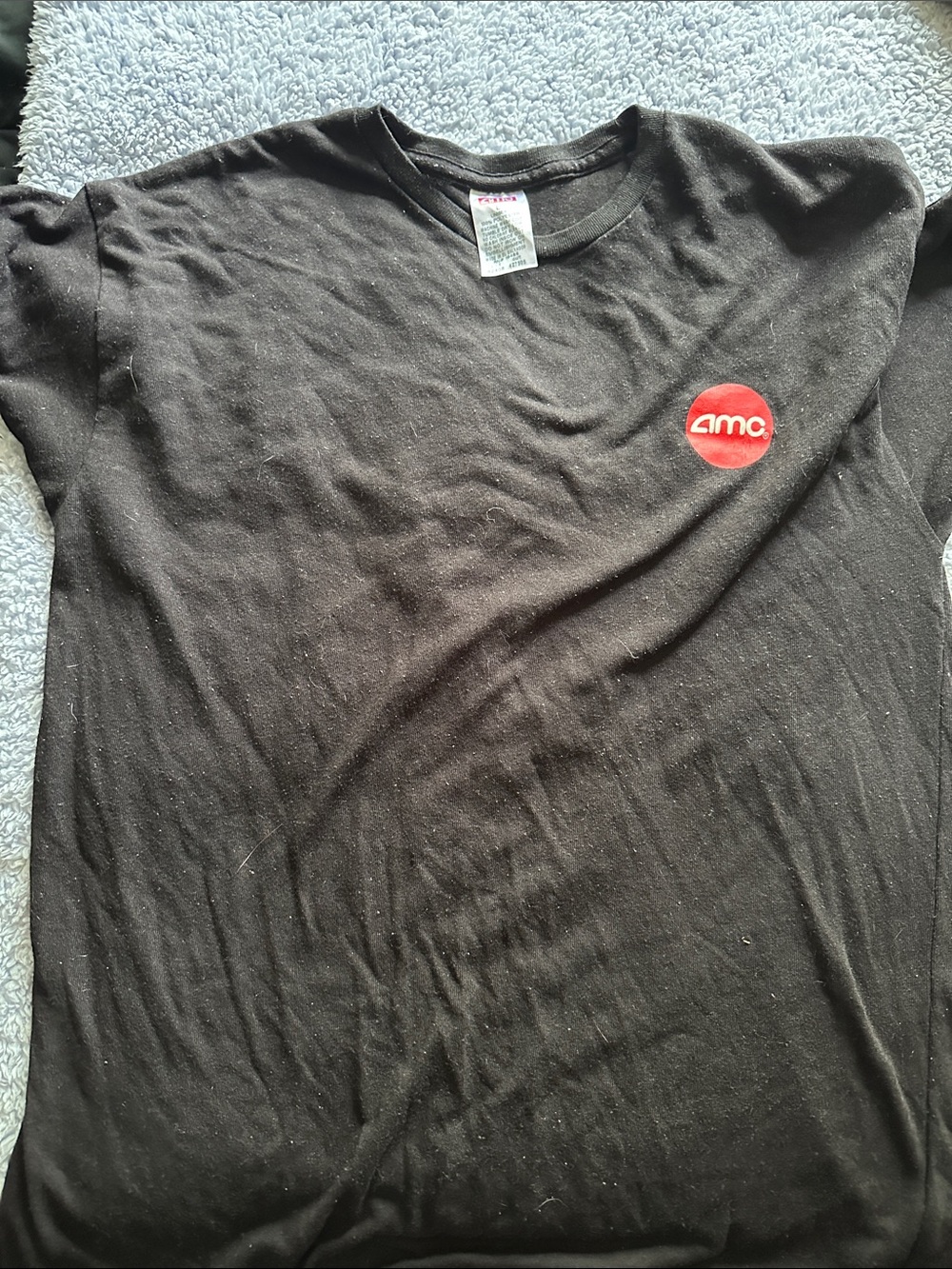 AMC Black Logo Tee with Red Accent